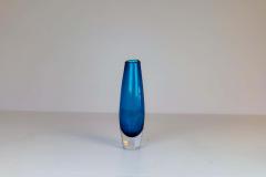  Orrefors Midcentury Pair of Sven Palmqvist Orrefors Heavy Crystal Vases Clear Blue - 2468386