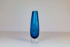  Orrefors Midcentury Pair of Sven Palmqvist Orrefors Heavy Crystal Vases Clear Blue - 2468387