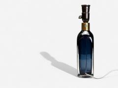  Orrefors Nils Landberg Swedish Modern Blue Tinted Glass Table Lamp Sweden 1960s - 4220995
