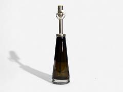  Orrefors Nils Landberg Swedish Modern Brown Tinted Glass Table Lamp Sweden 1970s - 4231495