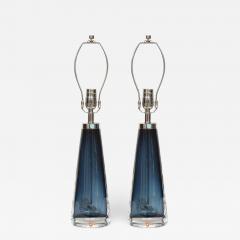  Orrefors Nils Landberg for Orrefors Smoked Blue Crystal Lamps - 881721