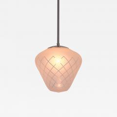  Orrefors Orrefors Pendant in Etched Diagonal Checkered Glass Swedish Modern 1950s - 4061609