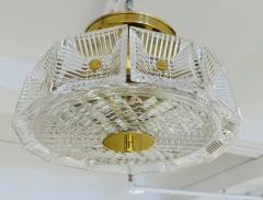  Orrefors Orrefors Swedish Crystal Carl Fagerlund 1960s Mid Century Flush Ceiling Pendant - 3871526