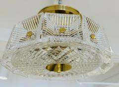  Orrefors Orrefors Swedish Crystal Carl Fagerlund 1960s Mid Century Flush Ceiling Pendant - 3871527