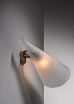  Orrefors Orrefors brass and glass adjustable wall lamp - 2160736
