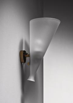  Orrefors Orrefors brass and glass adjustable wall lamp - 2160737