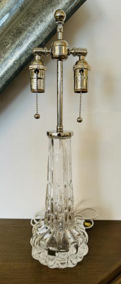  Orrefors Pair of 1950s Swedish Crystal Orrefors Carl Fagerlund Clear Table Lamps - 3714735