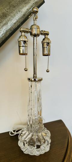  Orrefors Pair of 1950s Swedish Crystal Orrefors Carl Fagerlund Clear Table Lamps - 3714736