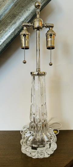  Orrefors Pair of 1950s Swedish Crystal Orrefors Carl Fagerlund Clear Table Lamps - 3714743