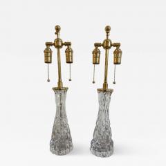  Orrefors Pair of 1970s Orrefors Crystal Lamps by Carl Fagerlund - 4379396