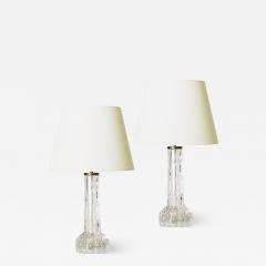  Orrefors Pair of Artisanal Crystal Lamps by Carl Fagerlund for Orrefors - 1694989