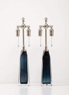  Orrefors Pair of Large Mild Night Blue lamps designed By Carl Fagerlund for Orrefors  - 3754652