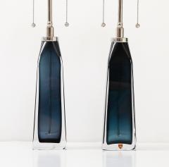  Orrefors Pair of Large Mild Night Blue lamps designed By Carl Fagerlund for Orrefors  - 3754656