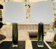  Orrefors Pair of Large Orrefors Crystal 1950s Swedish Table Lamps Mid Century - 3290690