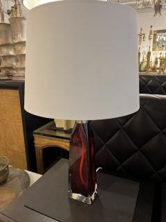  Orrefors Pair of Orrefors 1960s Swedish Ruby Red Crystal Table Lamps - 3290808