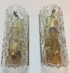  Orrefors Pair of Orrefors Carl Fagerlund Swedish Crystal 1950s Wall Lamps - 3326139