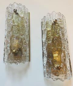  Orrefors Pair of Orrefors Carl Fagerlund Swedish Crystal 1950s Wall Lamps - 3326141