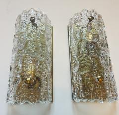  Orrefors Pair of Orrefors Carl Fagerlund Swedish Crystal 1950s Wall Lamps - 3326146