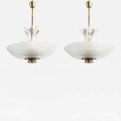  Orrefors Pair of Swedish Orrefors Chandeliers circa 1940s - 754916