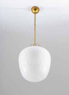  Orrefors Scandinavian Pendant in Brass and Glass Swedish Modern 1940s - 1249694