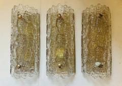  Orrefors Set of 3 Orrefors Crystal 1960s Swedish Mid Century Wall Lamps - 3714781