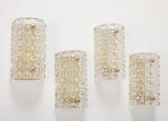  Orrefors Set of 4 Crystal and Brass Sconces Designed by Carl Fagerlund for Orrefors - 3756001