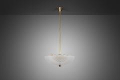  Orrefors Swedish Modern Glass Ceiling Lamp by Orrefors Sweden 1930s - 3380197