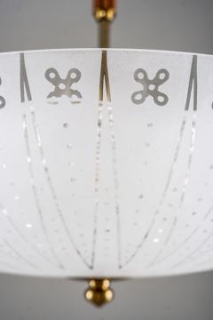  Orrefors Swedish Modern Glass and Brass Pendant by Orrefors - 4382349