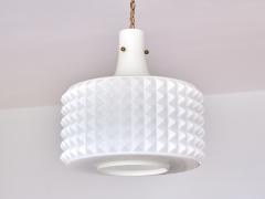  Orrefors Swedish Modernist Studded Pendant Lamp in Opaline Glass Orrefors 1950s - 2198769