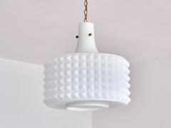  Orrefors Swedish Modernist Studded Pendant Lamp in Opaline Glass Orrefors 1950s - 2198773