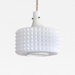  Orrefors Swedish Modernist Studded Pendant Lamp in Opaline Glass Orrefors 1950s - 2200574