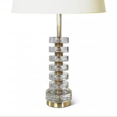  Orrefors Table Lamp in Crystal and Brass by Carlo Fagerlund for Orrefors - 2982354