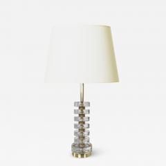  Orrefors Table Lamp in Crystal and Brass by Carlo Fagerlund for Orrefors - 2983098