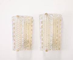  Orrefors Wonderful 1960 s Pair of Large Demi Lune Sconces by Carl Fagerlund for Orrefors - 3759315