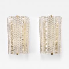  Orrefors Wonderful 1960 s Pair of Large Demi Lune Sconces by Carl Fagerlund for Orrefors - 3759541