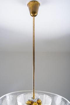  Orrefors copy of Swedish Modern Glass and Brass Pendant by Orrefors - 4382360