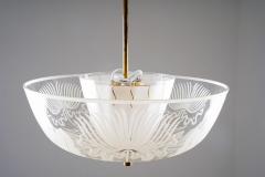  Orrefors copy of Swedish Modern Glass and Brass Pendant by Orrefors - 4382362