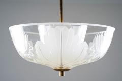  Orrefors copy of Swedish Modern Glass and Brass Pendant by Orrefors - 4382363