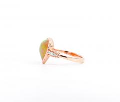  Oscar Friedman Oscar Friedman Signed 1 50 Carat Pear Shaped Opal and Diamond 14K Rose Gold Ring - 3512759