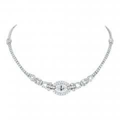  Oscar Heyman Brothers ART DECO PLATINUM ROUND CUT AND MARQUISE CUT FLOATING DIAMOND NECKLACE - 1888081