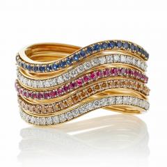  Oscar Heyman Brothers Five Diamond and Gem set Oscar Heyman Bangle Bracelets - 2943753