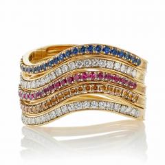  Oscar Heyman Brothers Five Diamond and Gem set Oscar Heyman Bangle Bracelets - 2943763