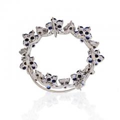  Oscar Heyman Brothers OSCAR HEYMAN PLATINUM SAPPHIRE DIAMOND ROUND CIRCLE BROOCH - 1858290