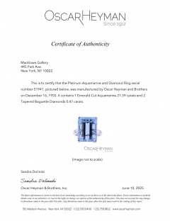  Oscar Heyman Brothers Oscar Heyman Aquamarine and Diamond Ring - 4429832