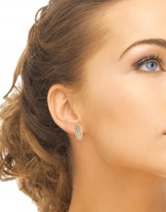  Oscar Heyman Brothers Oscar Heyman Diamond Pav Hoop Earrings - 4390267