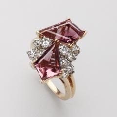  Oscar Heyman Brothers Oscar Heyman Diamond Pink Tourmaline Platinum Gold Ring - 4446688