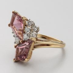  Oscar Heyman Brothers Oscar Heyman Diamond Pink Tourmaline Platinum Gold Ring - 4446689