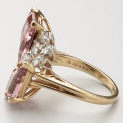  Oscar Heyman Brothers Oscar Heyman Diamond Pink Tourmaline Platinum Gold Ring - 4446691