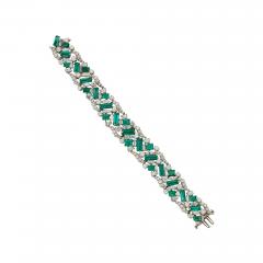  Oscar Heyman Brothers Oscar Heyman Emerald and Diamond Bracelet - 3907808