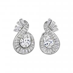  Oscar Heyman Brothers Oscar Heyman Mid Century Diamond Earrings - 4491024